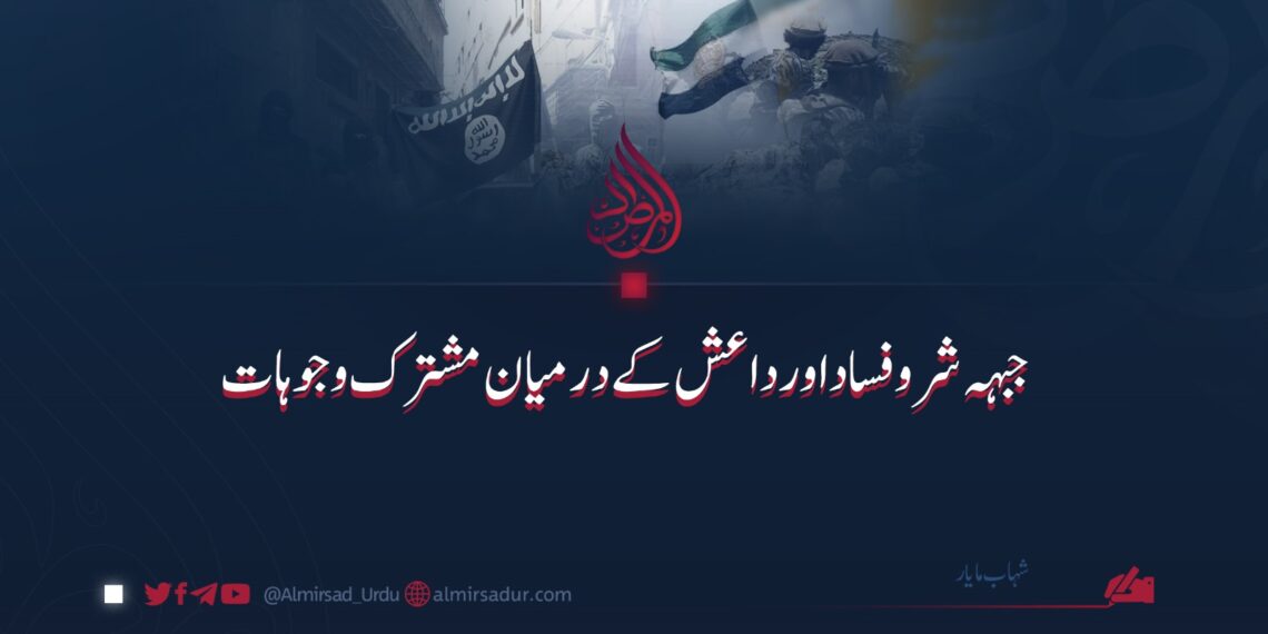 جبہہ شر و فساد اور داعش کے درمیان مشترک وجوہات