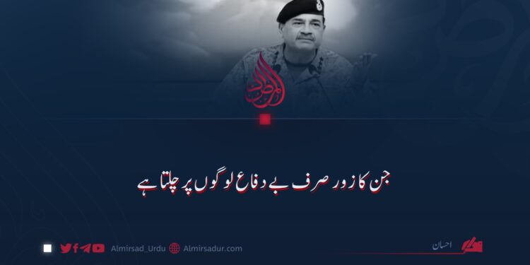 جن کا زور صرف بے دفاع لوگوں پر چلتا ہے